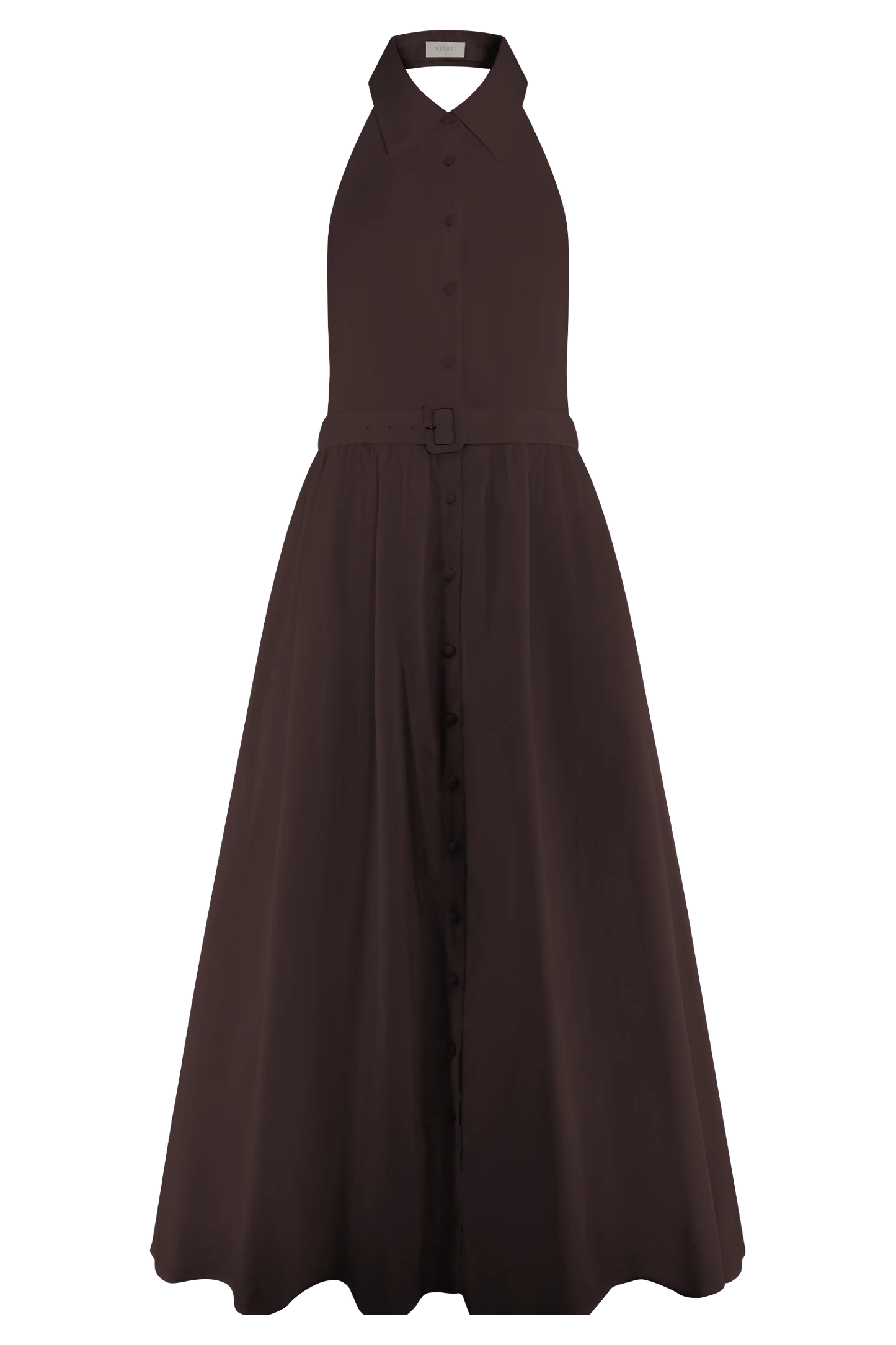 Cindy Collared Midi Dress - Chocolate