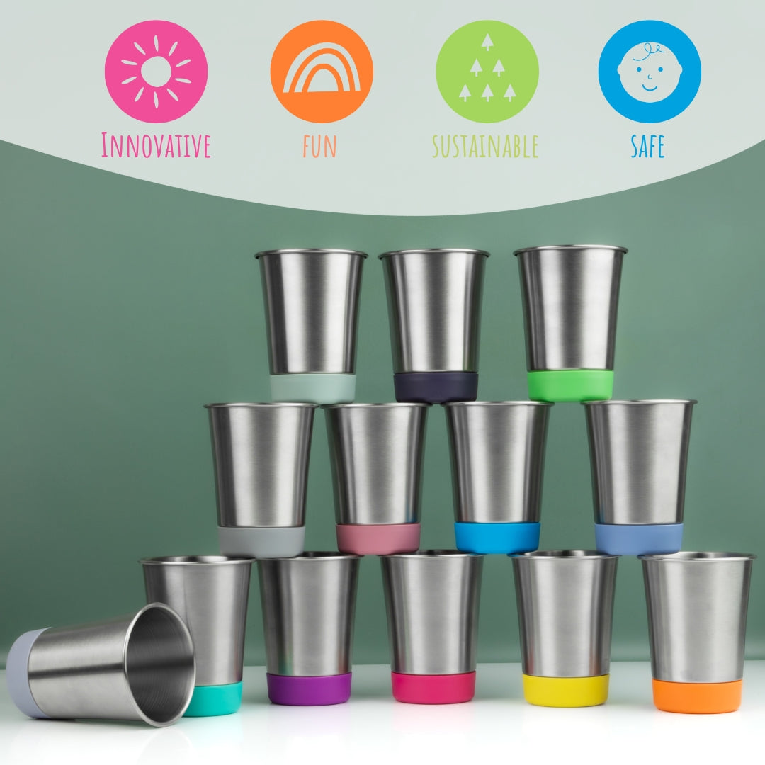 Stainless Steel 12oz Cups (Teal/Purple/Pink/Yellow)