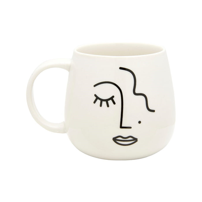 Abstract Face White Mug - Modern Home Interiors