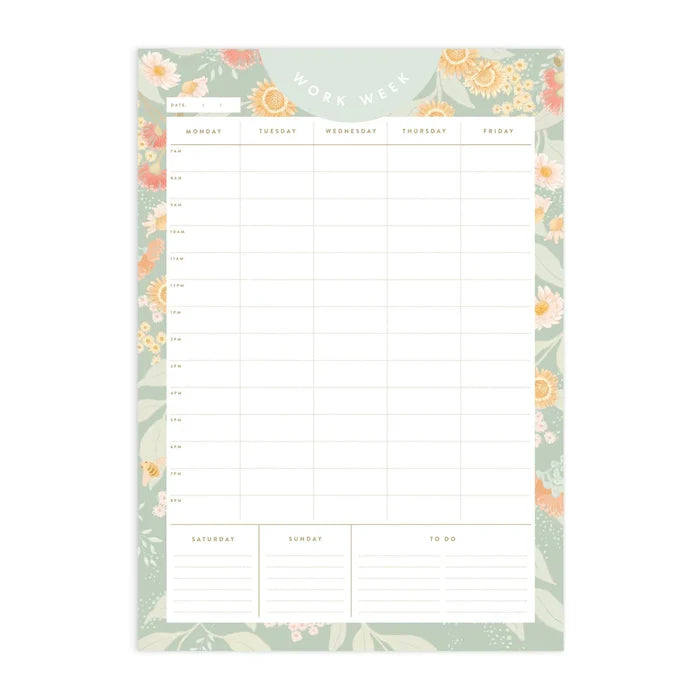 Botanika A4 Work Week Notepad