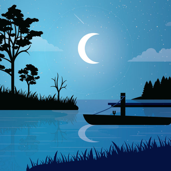Deep sleep music with piano and night sounds.