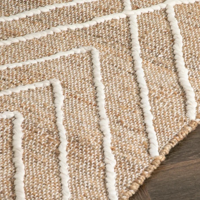 Cross Textured Jute Runner Rug (60 x 230cm) - Modern Home Interiors