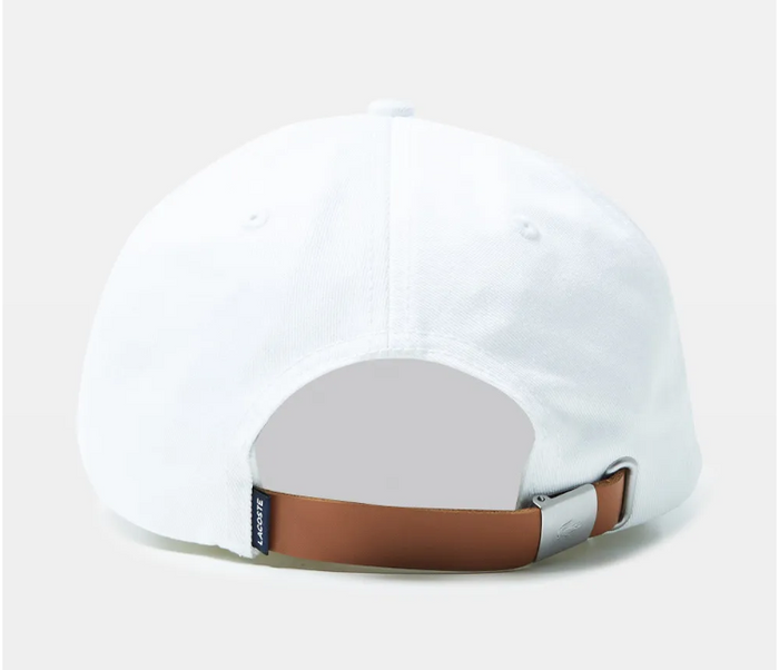 Lacoste Side Croc Cap (White/Brown Strap)