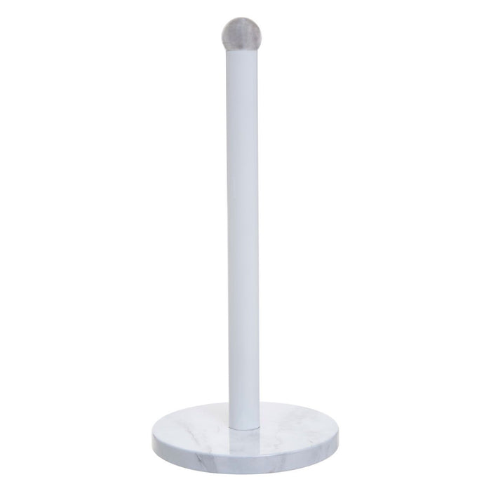 White/Grey Marble Effect Kitchen Roll Holder - Modern Home Interiors