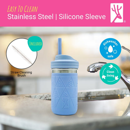 Stainless Steel 14oz Drinking Tumblers + Food Storage (Sage/Misty Blue)
