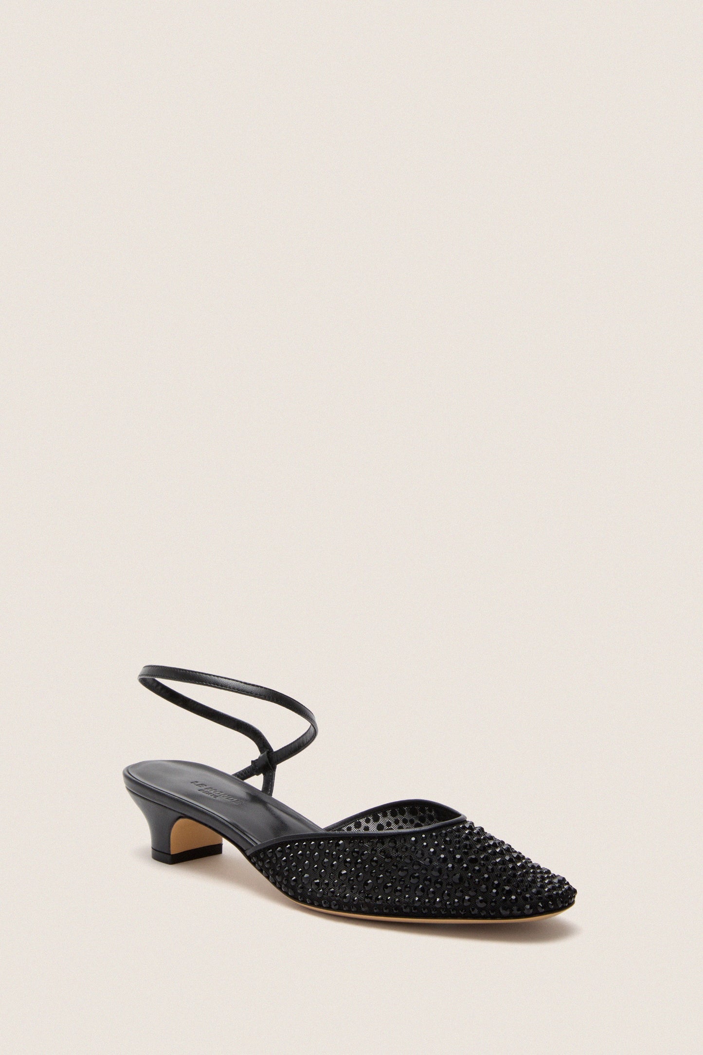 Black Crystals Erika Pump Sandals