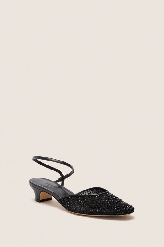 Black Crystals Erika Pump Sandals
