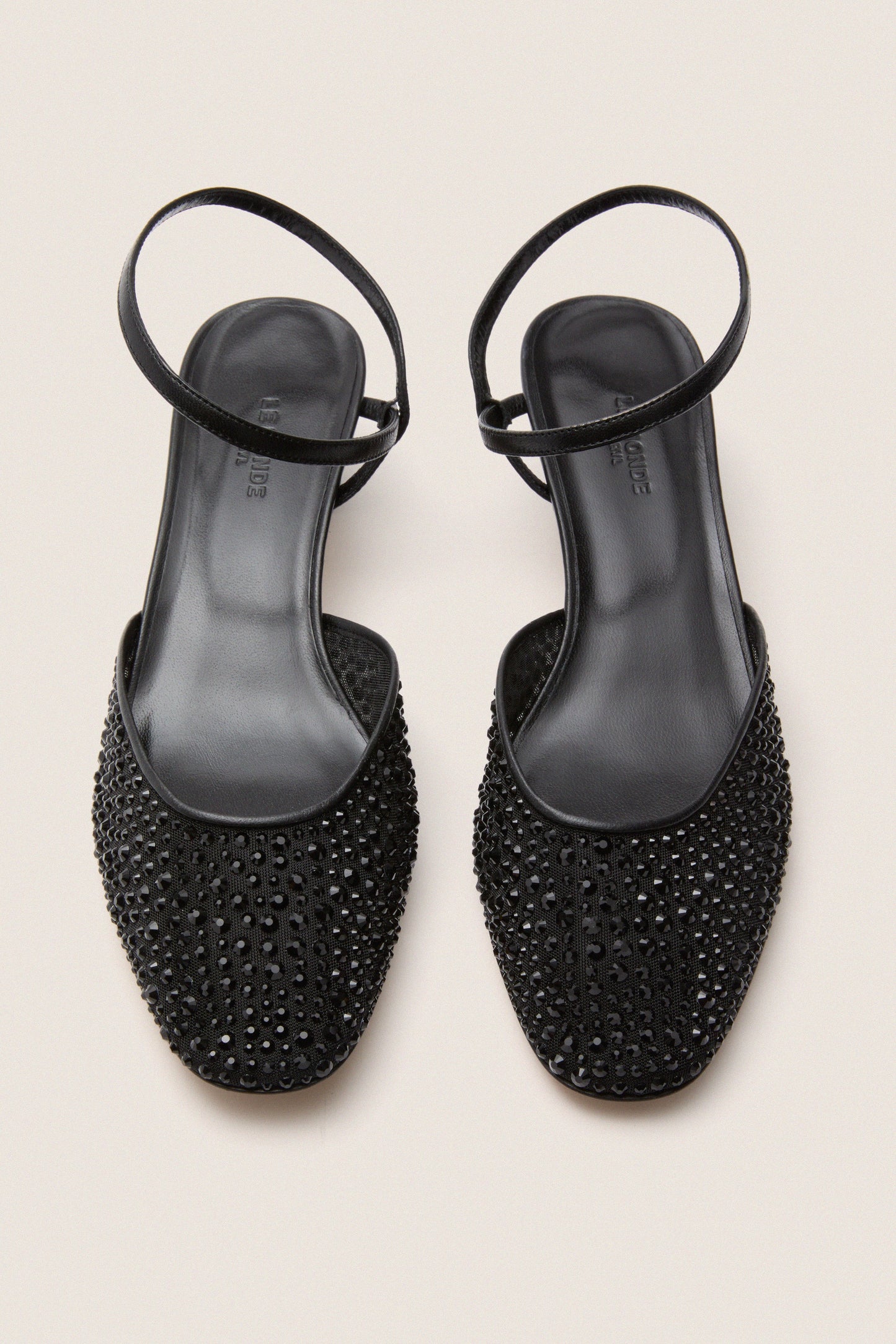 Black Crystals Erika Pump Sandals