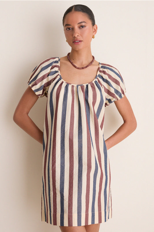 Boardwalk Stripe Seersucker Brittany Coverup