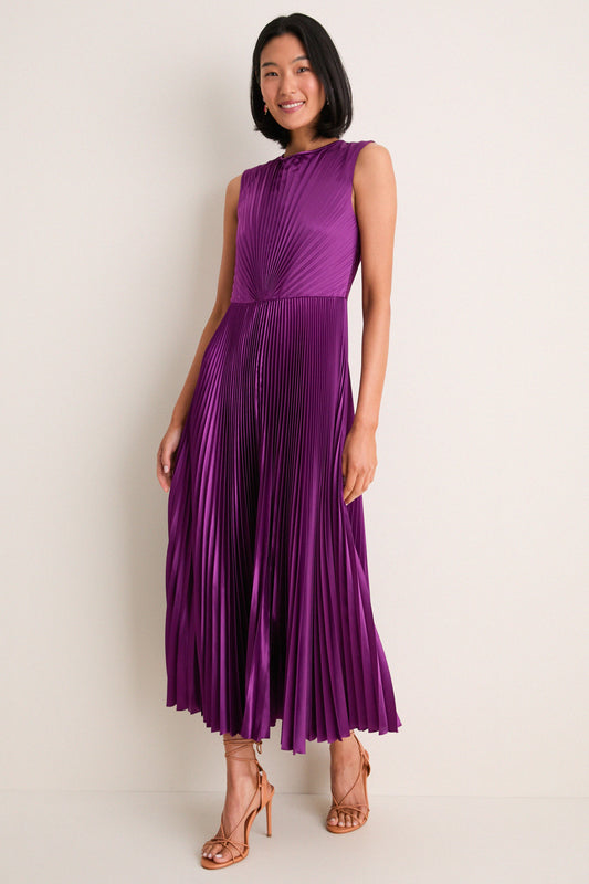 Amaranth Malin Satin Dress