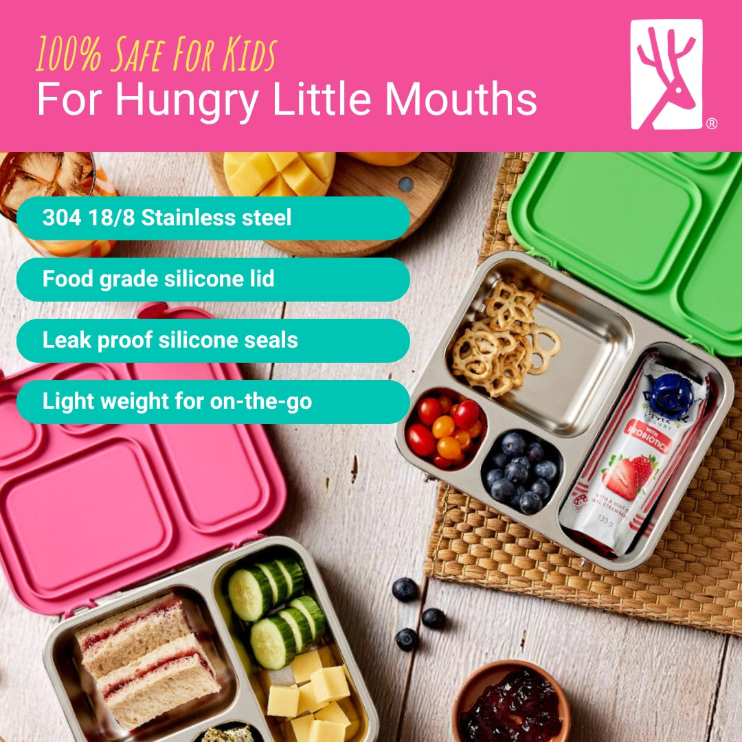 Stainless Steel Bento Lunch Box with Silicone Lid (Blush)