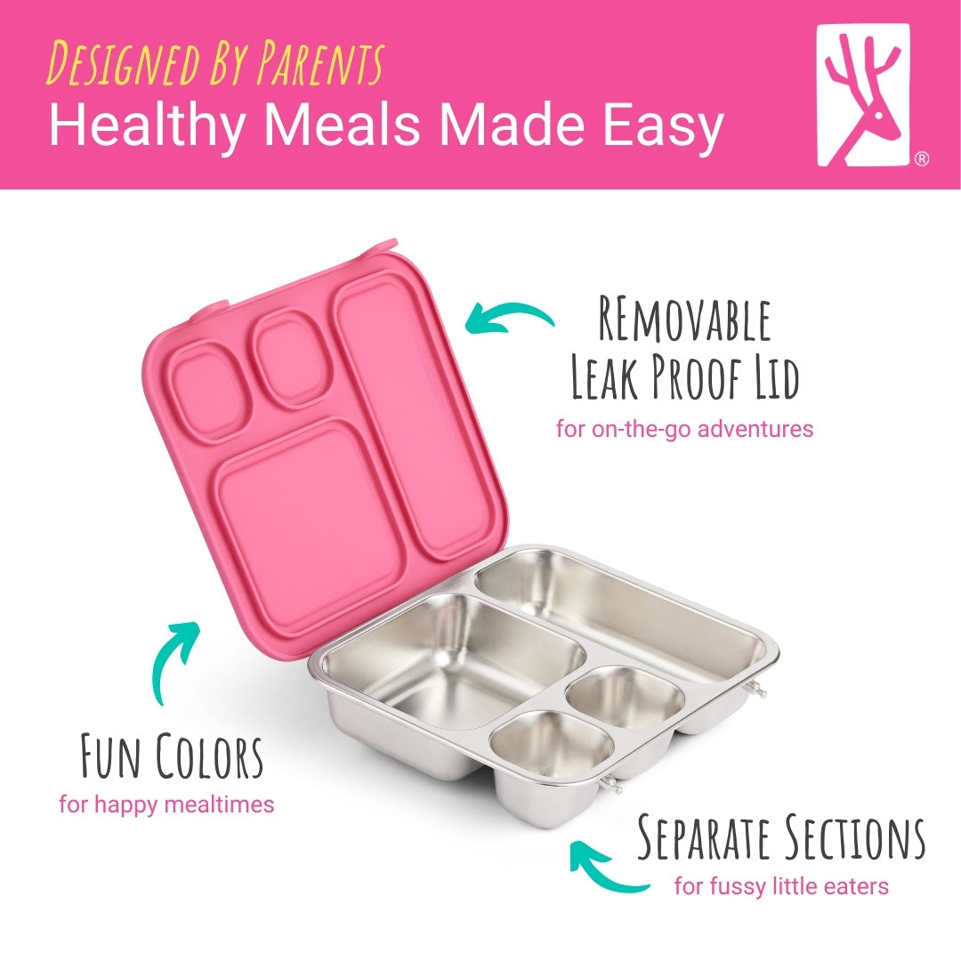 Stainless Steel Bento Lunch Box with Silicone Lid (Green)