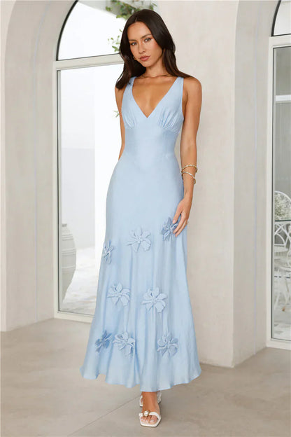 Juicy Floral Maxi Dress Blue