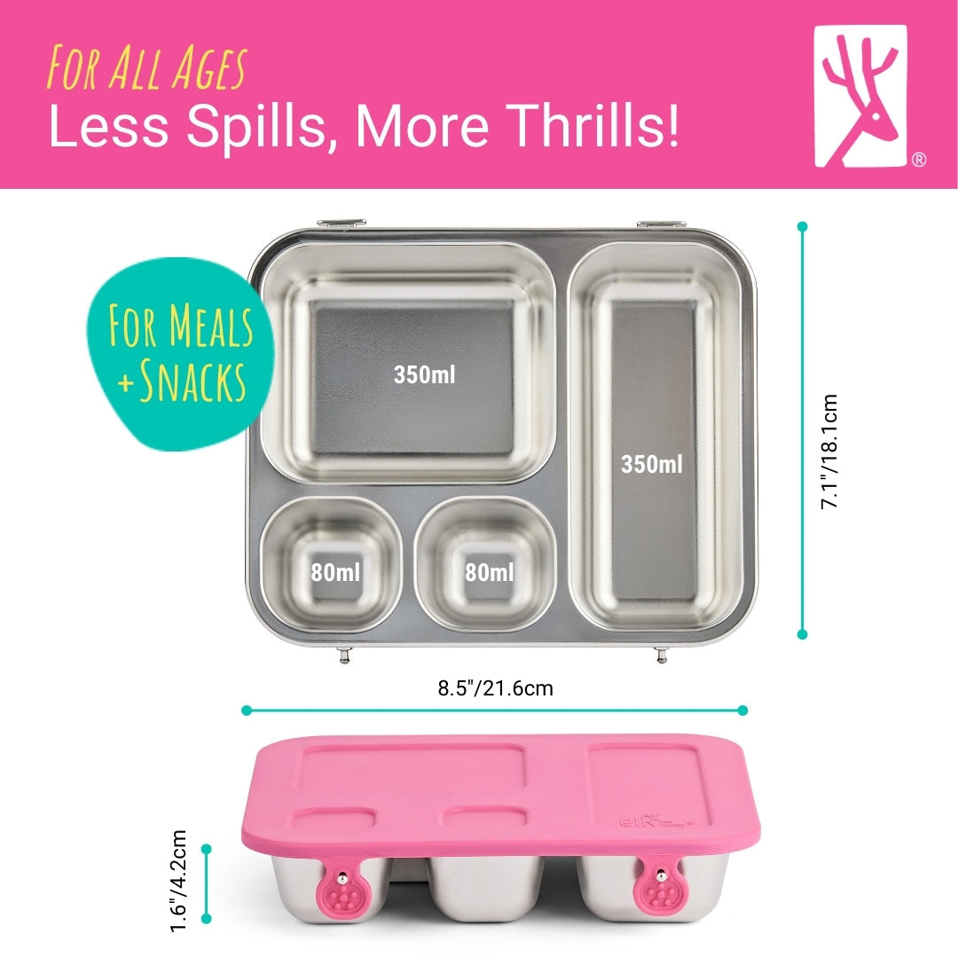 Stainless Steel Bento Lunch Box with Silicone Lid (Green)