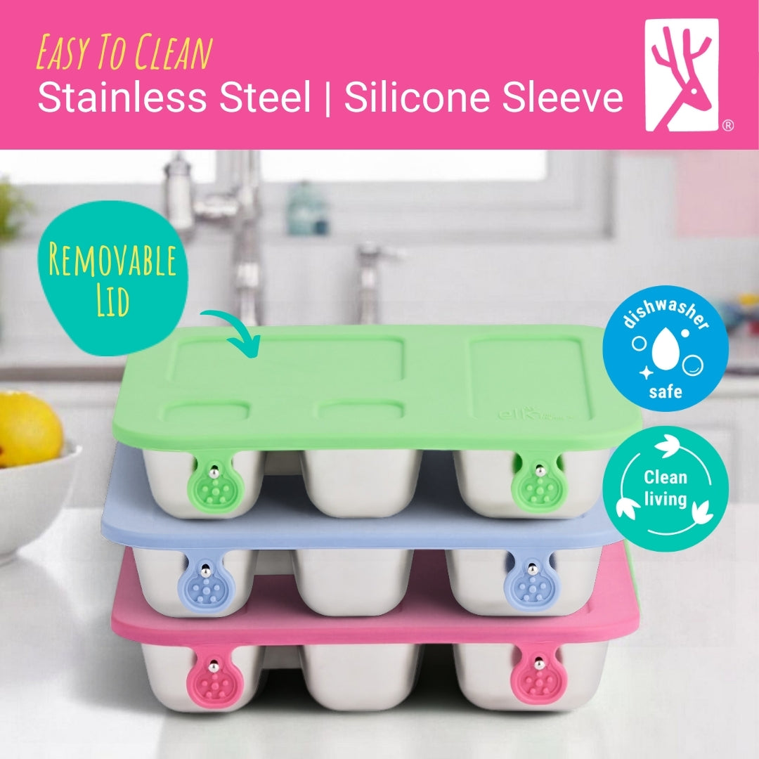 Stainless Steel Bento Lunch Box with Silicone Lid (Blush)