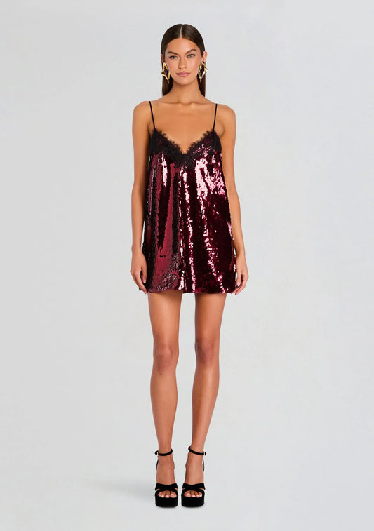 Olive Sequin Lace Dress