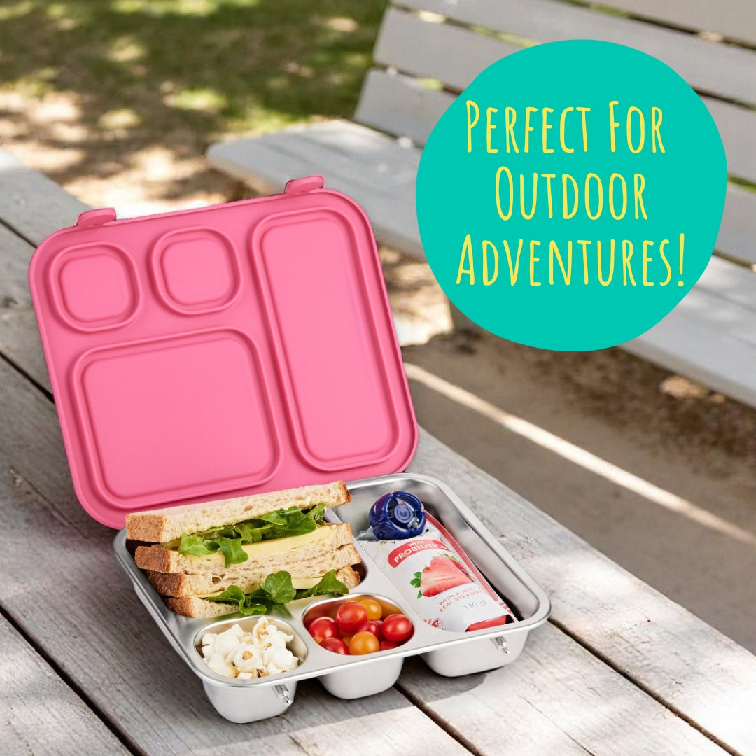 Stainless Steel Bento Lunch Box with Silicone Lid (Blush)
