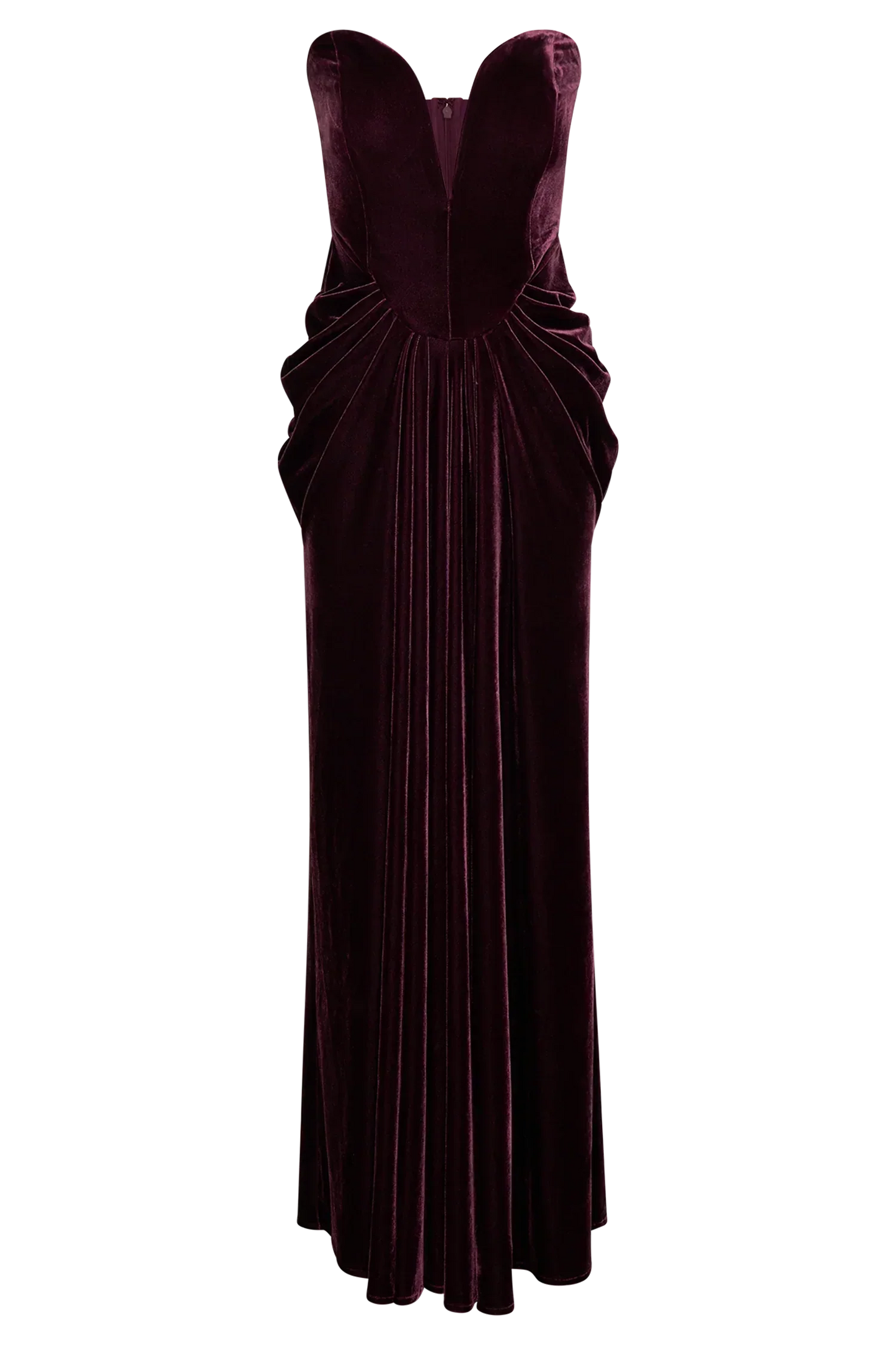Paige Strapless Velvet Maxi Dress - Plum