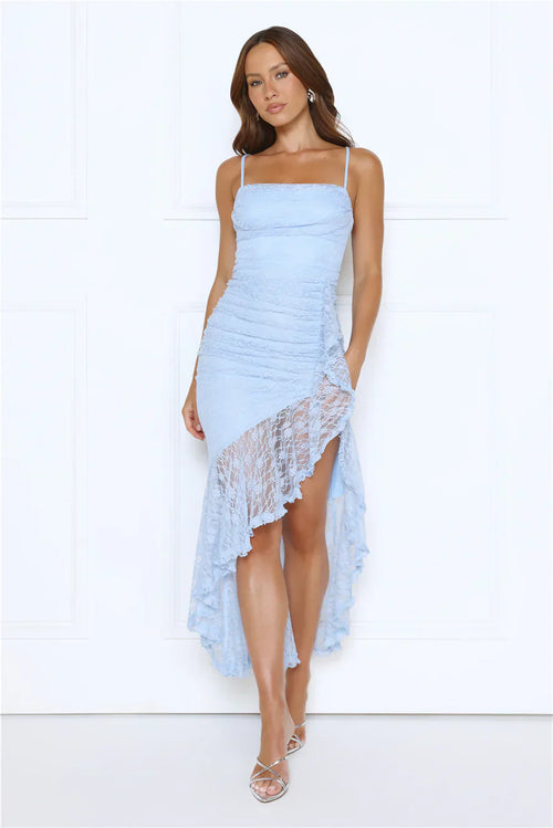 Starlet Glow Lace Midi Dress Blue