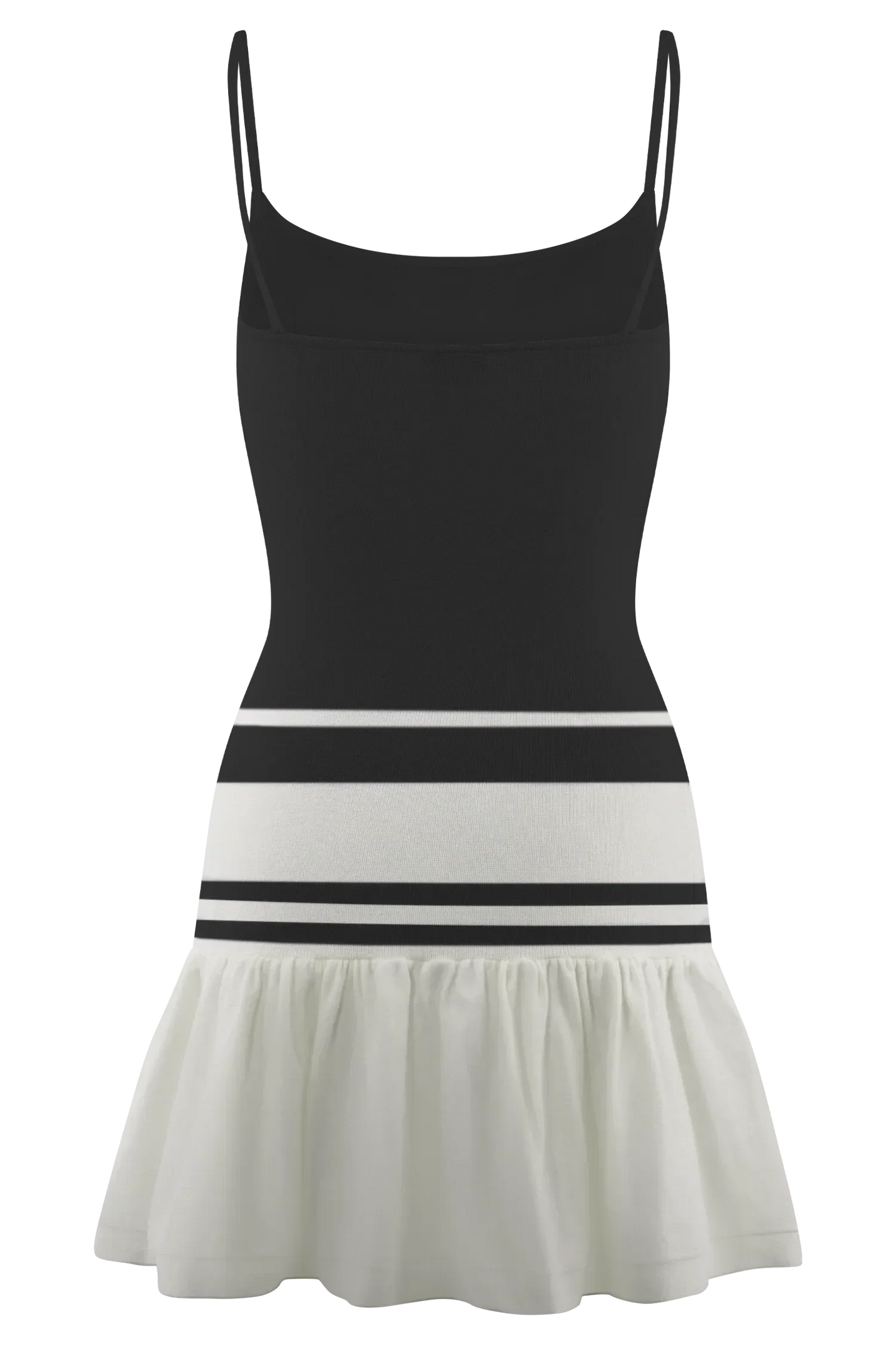 Ellison Contrast Knit Mini Dress - Black/White
