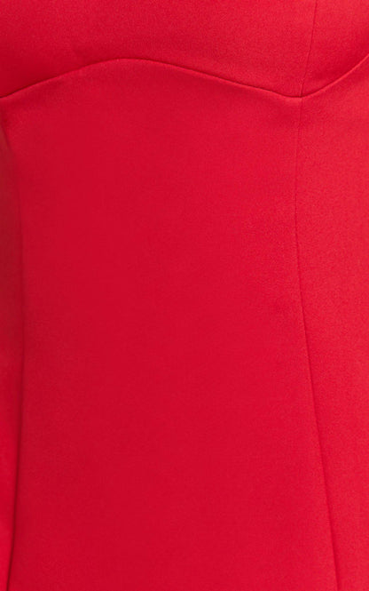 Aretha Mini Dress Corset Panel Dress in Red