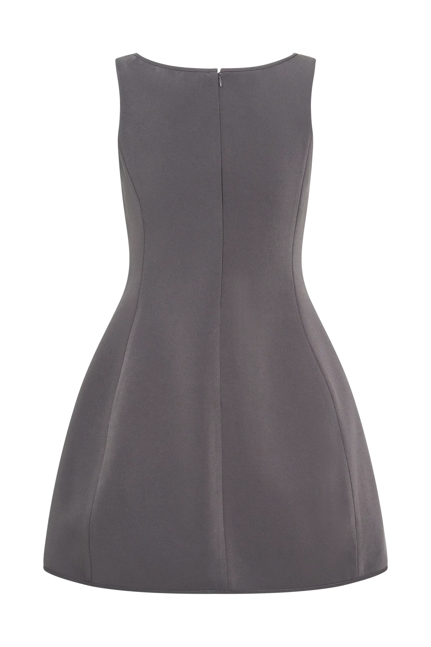 Evanna Sleeveless Suiting Mini Dress - Charcoal Grey