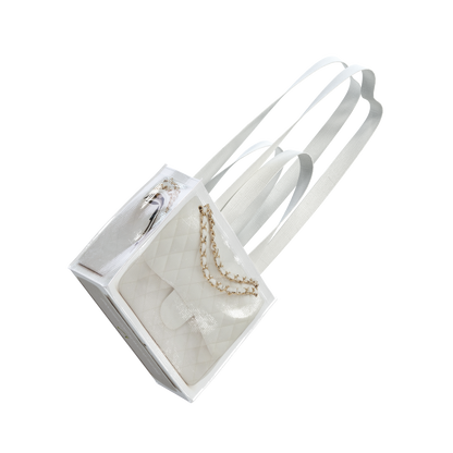 GroceryBags Creative imitation platinum bag printed woven bag cobalt white small fitness leisure bag
