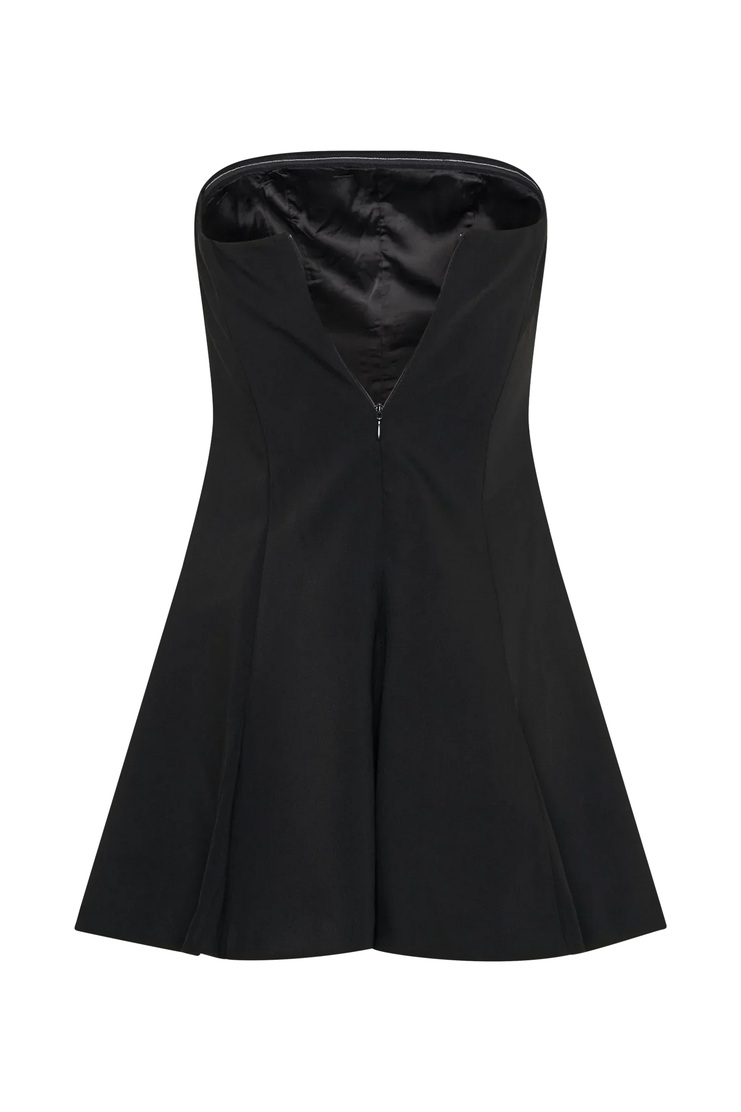 Indiana Strapless Suiting Mini Dress - Black