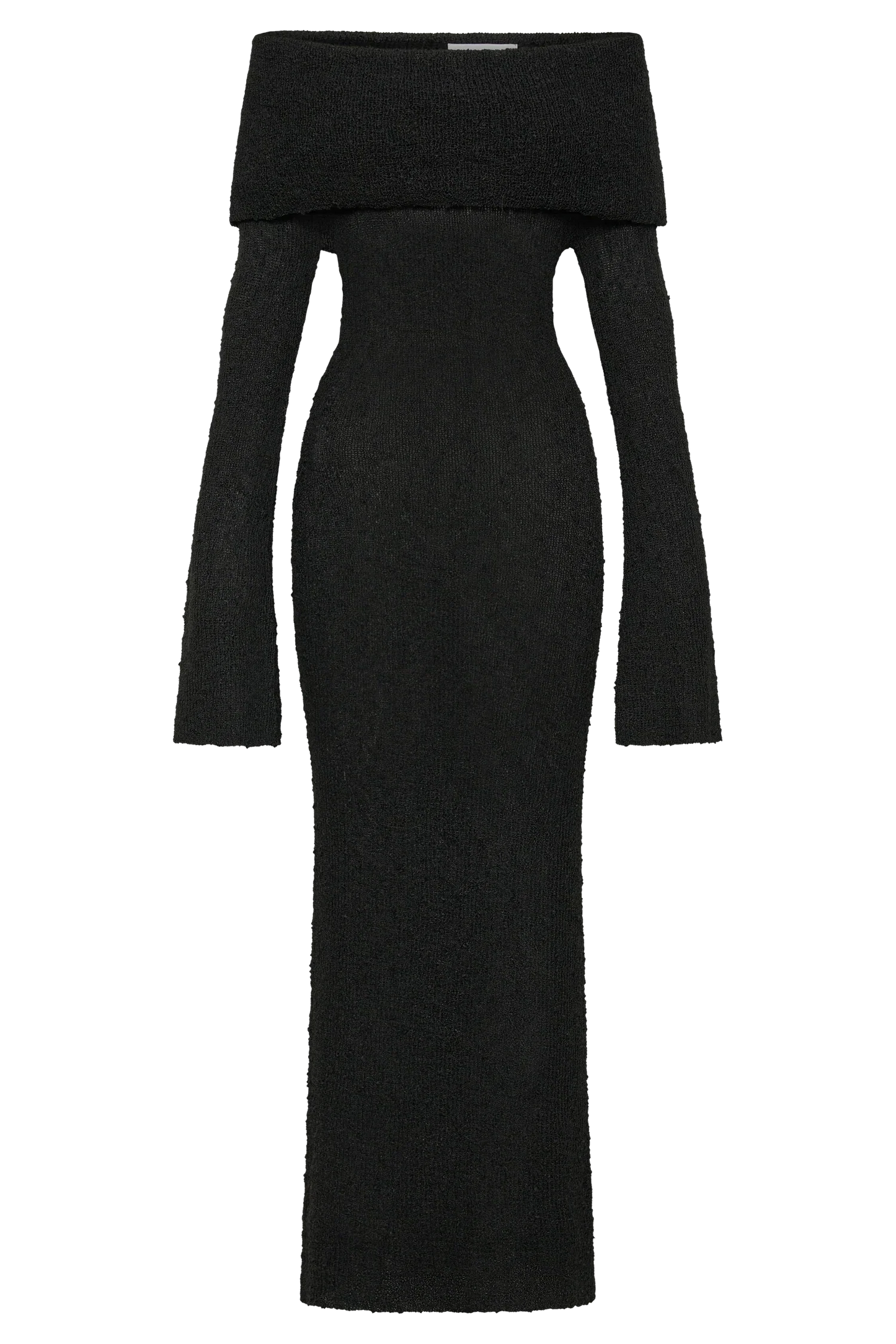 Marisol Off Shoulder Boucle Maxi Dress - Black