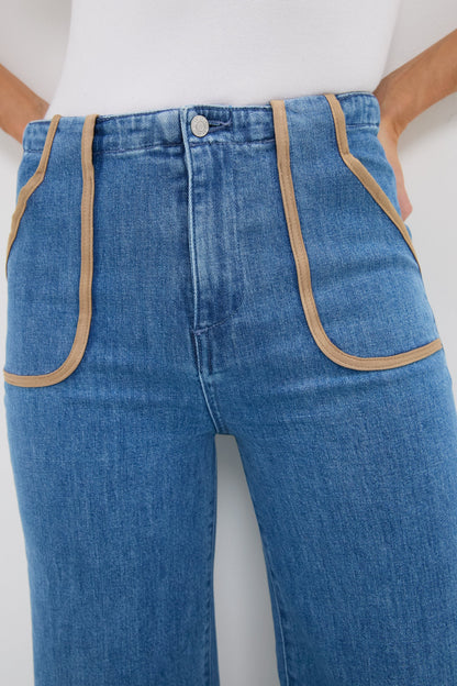 Blue Crystal High Rise Joni Extreme Flare