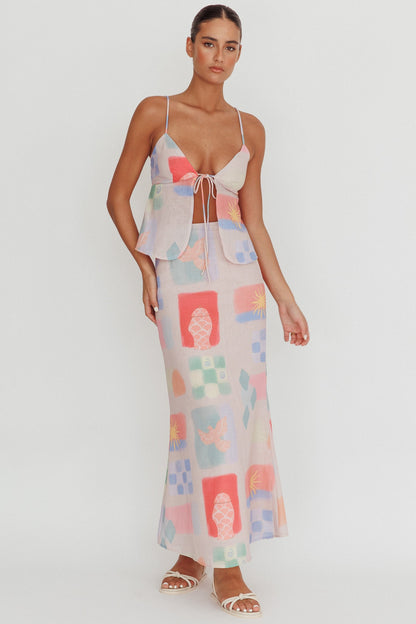 Heart & Soul Maxi Skirt Print Multi