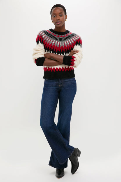 Authentic Cream Fairisle Multi Crewneck Sweater