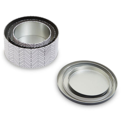 Black and White Urban Storage Tins (Set of 3) - Modern Home Interiors