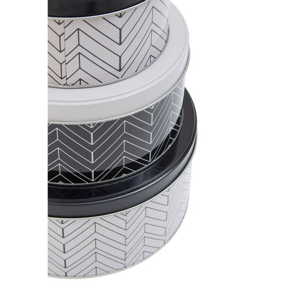 Black and White Urban Storage Tins (Set of 3) - Modern Home Interiors