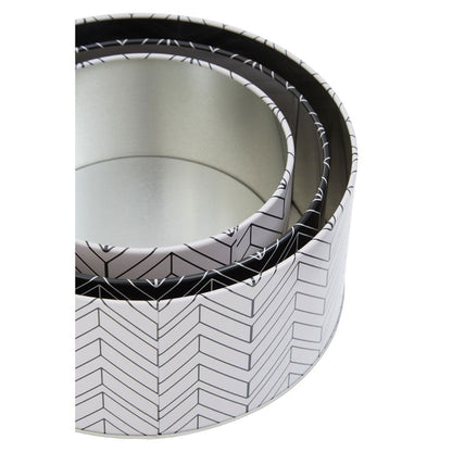Black and White Urban Storage Tins (Set of 3) - Modern Home Interiors