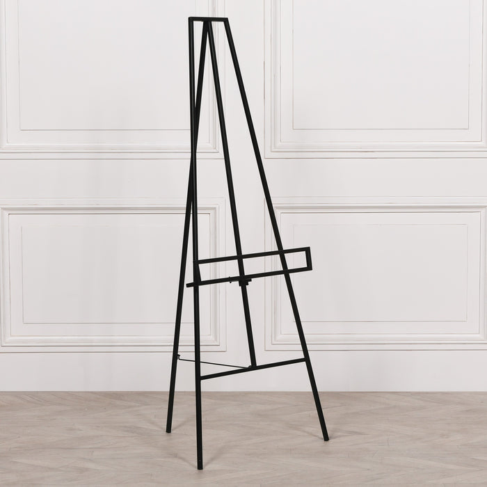 Black Metal Easel with Adjustable Shelf 147cm - Modern Home Interiors