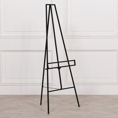 Black Metal Easel with Adjustable Shelf 147cm - Modern Home Interiors