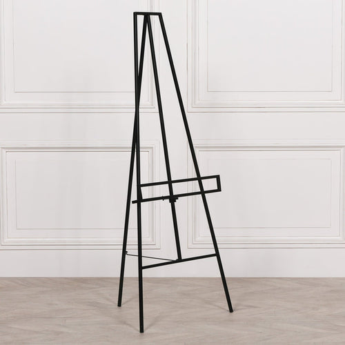 Black Metal Easel with Adjustable Shelf 147cm - Modern Home Interiors
