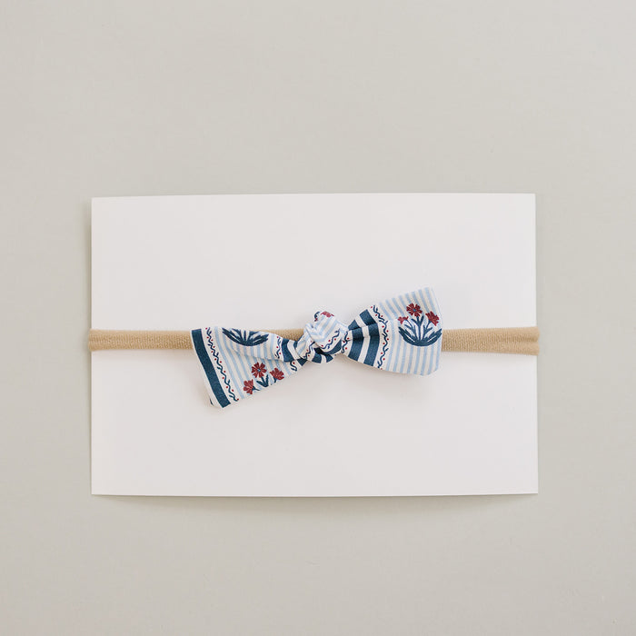 Block Print Floral Hair Bow