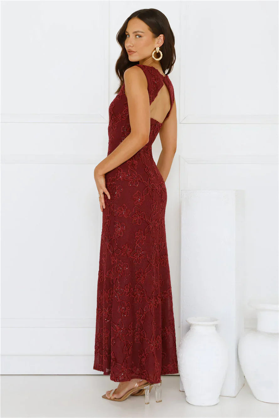 Stay Fab Maxi Dress Wine