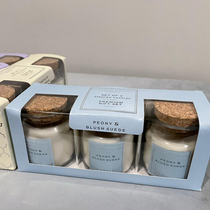 Elizabeth Williams London Home Fragrance Pastel Set of 3 Candles Gift Set - Modern Home Interiors