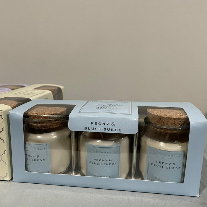 Elizabeth Williams London Home Fragrance Pastel Set of 3 Candles Gift Set - Modern Home Interiors