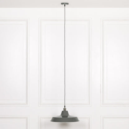 Factory Style Grey Enamel Painted 46cm Pendant Light - Modern Home Interiors