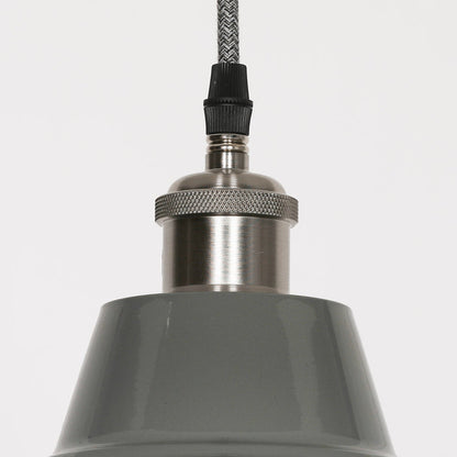 Factory Style Grey Enamel Painted 46cm Pendant Light - Modern Home Interiors