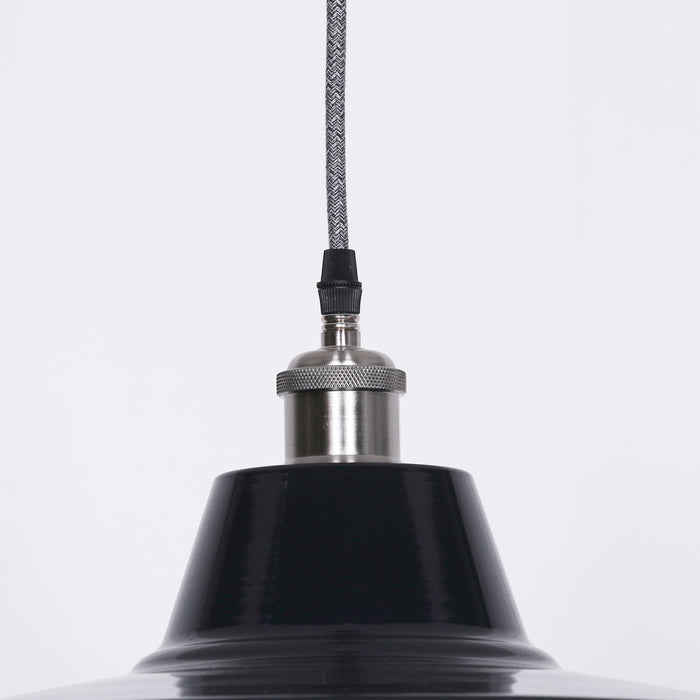 Factory Style Royal Blue Enamel Painted 46cm Pendant Light - Modern Home Interiors