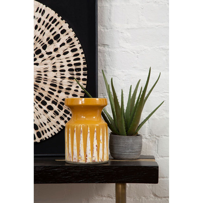 Fiori Large Aloe Vera with Cement Pot - Modern Home Interiors