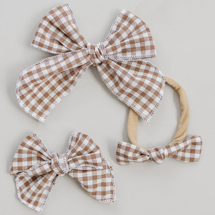 Gingham Hair Bow
