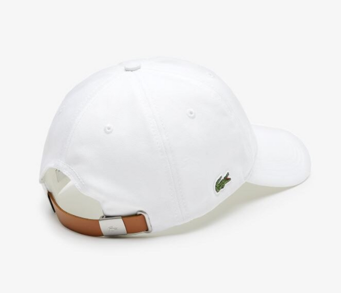 Lacoste Side Croc Cap (White/Brown Strap)