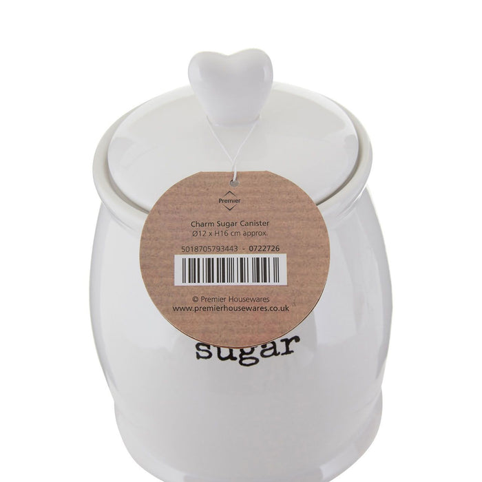 Love Heart Charm Sugar Canister - Modern Home Interiors