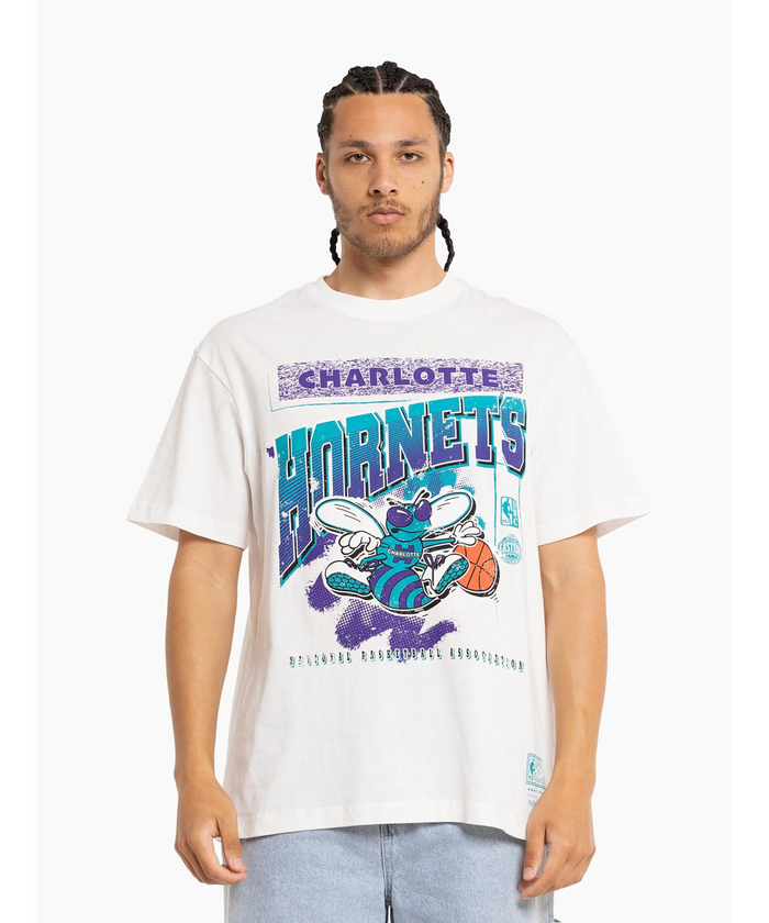 Mitchell & Ness Charlotte Hornets BRUSH OFF 2.0 Crew (White Marle)